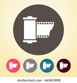 Movie Roll Icon in round shape.