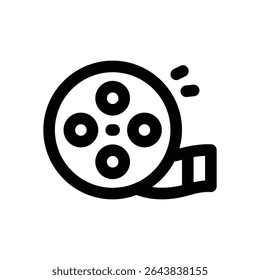 movie roll line icon. Clean and minimalist vector icon for websites, mobile apps, presentations, and logos. Fully scalable and customizable for any project.
