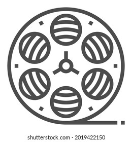 Movie roll, square line vector icon.