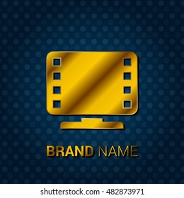Movie Royal Golden & Blue Metallic Premium Corporate Logo / Icon