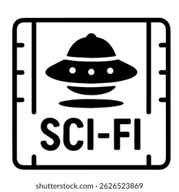 movie sci fi icon on white background vector
Movie vector icon