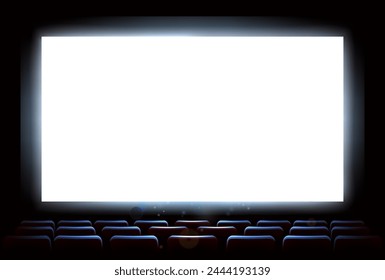 A movie screen in a cinema theater or theatre background