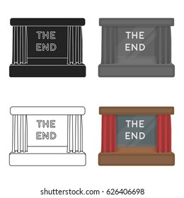 Movie screen icon in cartoon style isolated on white background. Films and cinema symbol stock vector illustration.