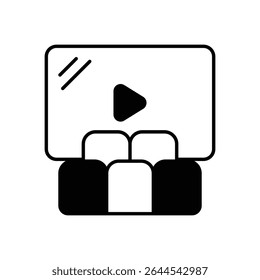 Movie Screen Icon vector stock illustration