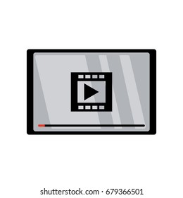 Movie screen with play button