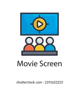 Movie Screen vector filled outline Icon Design illustration. Miscellaneous Symbol on White background EPS 10 File