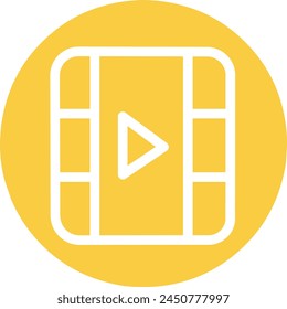 movie screening icon isolated yellow background