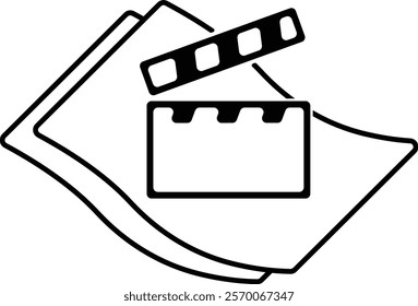 movie script icon black and white