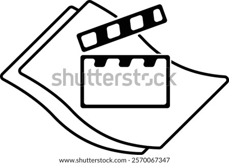 movie script icon black and white