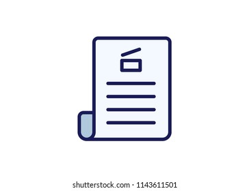 Movie script icon, filled line icon