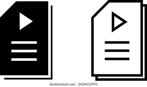 movie script icon, sign, or symbol in glyph and line style isolated on transparent background. Vector illustration