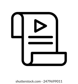 movie script line icon illustration vector graphic. Simple element illustration vector graphic, suitable for app, websites, and presentations isolated on white background