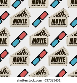 Movie seamless pattern design template. Vector illustration