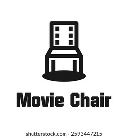 movie seat chair studio flat minimalist logo design