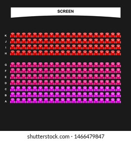 Movie seats booking interface template for ticket purchase