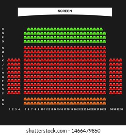 Movie seats booking interface template for ticket purchase