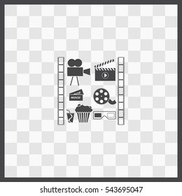 Movie set vector icon. Isolated illustration. Business picture.