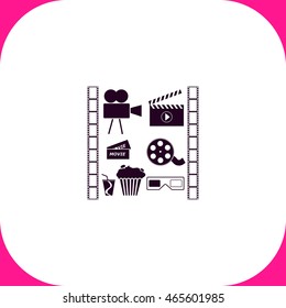 Movie set vector icon on white background.