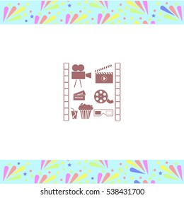 Movie set vector icon on white background. Isolated illustration. Business picture.