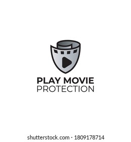 movie shield logo vector illustration