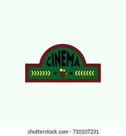movie sign Vector illustration in flat style cinema label