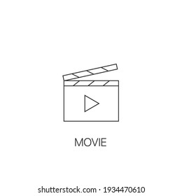 Movie simple icon film clapboard flat vector icon for video apps and websites