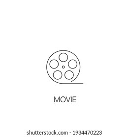 Movie simple icon Movie reel ,cinematography symbol vector