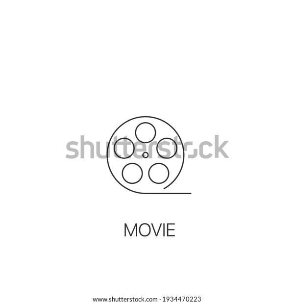 Movie simple icon Movie reel ,cinematography\
symbol vector