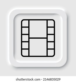 Movie simple icon vector. Flat design. Neumorphism design.ai