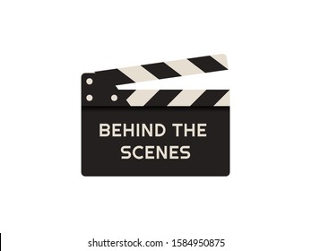 Movie slapstick isolated vector modern illustration. Behind the scenes inscription on flapper