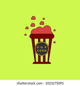movie snack Vector illustration in flat style Cinema Popcorn