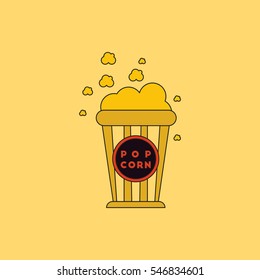 movie snack Vector illustration in flat style Cinema Popcorn