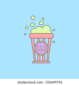 movie snack Vector illustration in flat style Cinema Popcorn