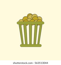 movie snack Vector illustration in flat style Cinema Popcorn