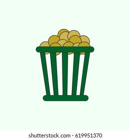 movie snack Vector illustration in flat style Cinema Popcorn