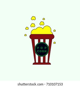 movie snack Vector illustration in flat style Cinema Popcorn