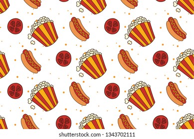 movie snacks seamless background