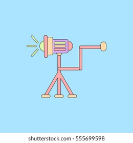 Movie Spotlight Floor Lamp Vector Illustration Stock Vector Royalty Free 555699598