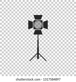 Movie spotlight icon isolated on transparent background. Light Effect. Scene, Studio, Show. Flat design. Vector Illustration