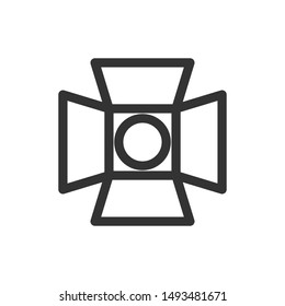 Movie spotlight icon isolated on white background. Spotlight symbol modern, simple, vector, icon for website design, mobile app, ui. Vector Illustration