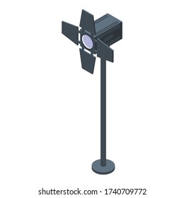 Symbol für das Spotlight im Film. Isometric of film spotlight vektoricon for web design isoliert auf weißem Hintergrund