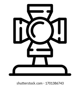 Movie spotlight icon. Outline movie spotlight vector icon for web design isolated on white background
