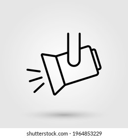 Movie spotlight icon. Searchlight symbol.