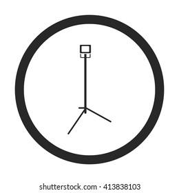Movie spotlight on stand sign simple icon on  background