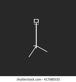 Movie spotlight on stand sign simple icon on  background
