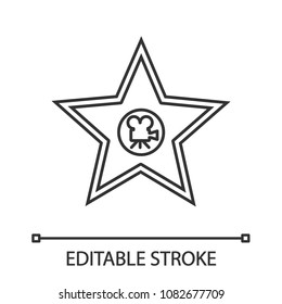 Movie star plaque linear icon. Thin line illustration. Contour symbol. Vector isolated outline drawing. Editable stroke