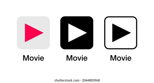 Movie start App Icon Vector Design Illustration Material