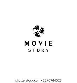 movie story logo icon vector template