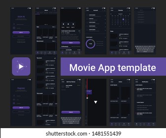 Movie streaming app ui template