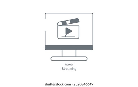 Movie Streaming Icon for Mobile Apps Providing On-Demand Films and TV Shows